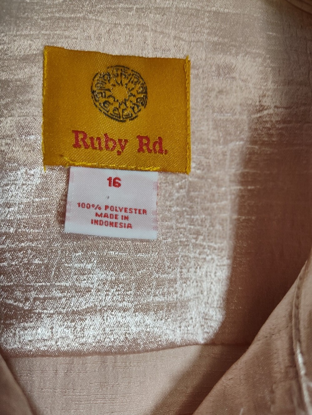 Ruby Rd. Pale Pink Satin-Look Jean Jacket - Picture 2 of 3